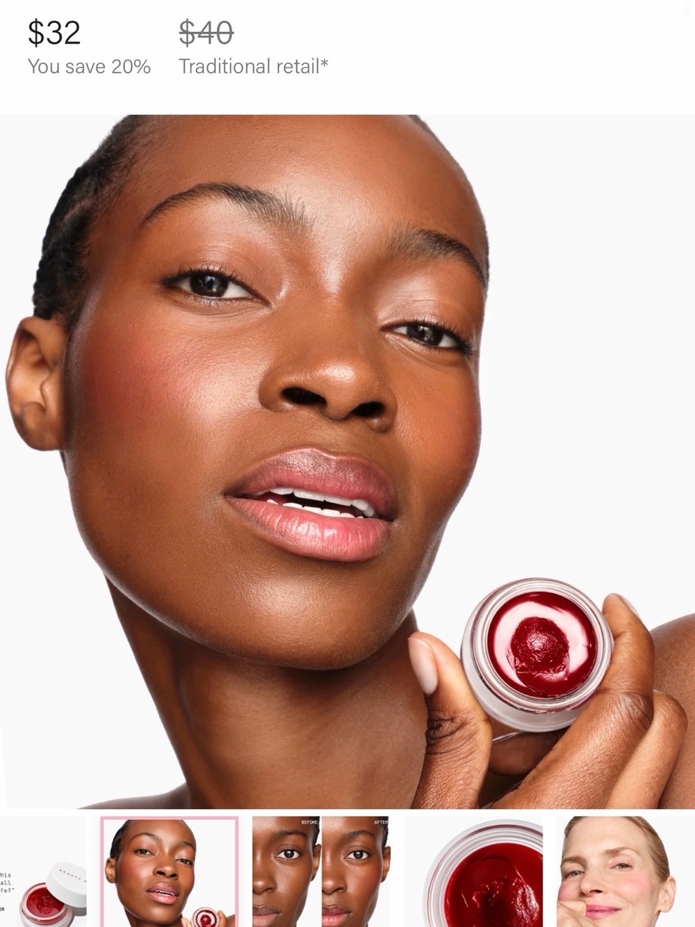NEW Beauty Pie Jelly Lip and Cheek shot in shade Raspberry Crush. Stain/tint - Picture 3 of 13